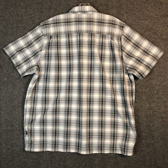North Face Shirt Mens XL Gray Blue Plaid Pine Knot Woven Short Sleeve - Picture 3 of 9